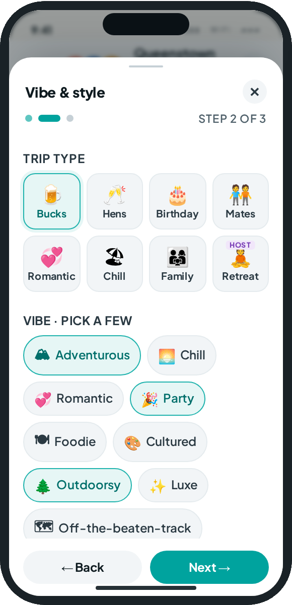 Vibe and style screen