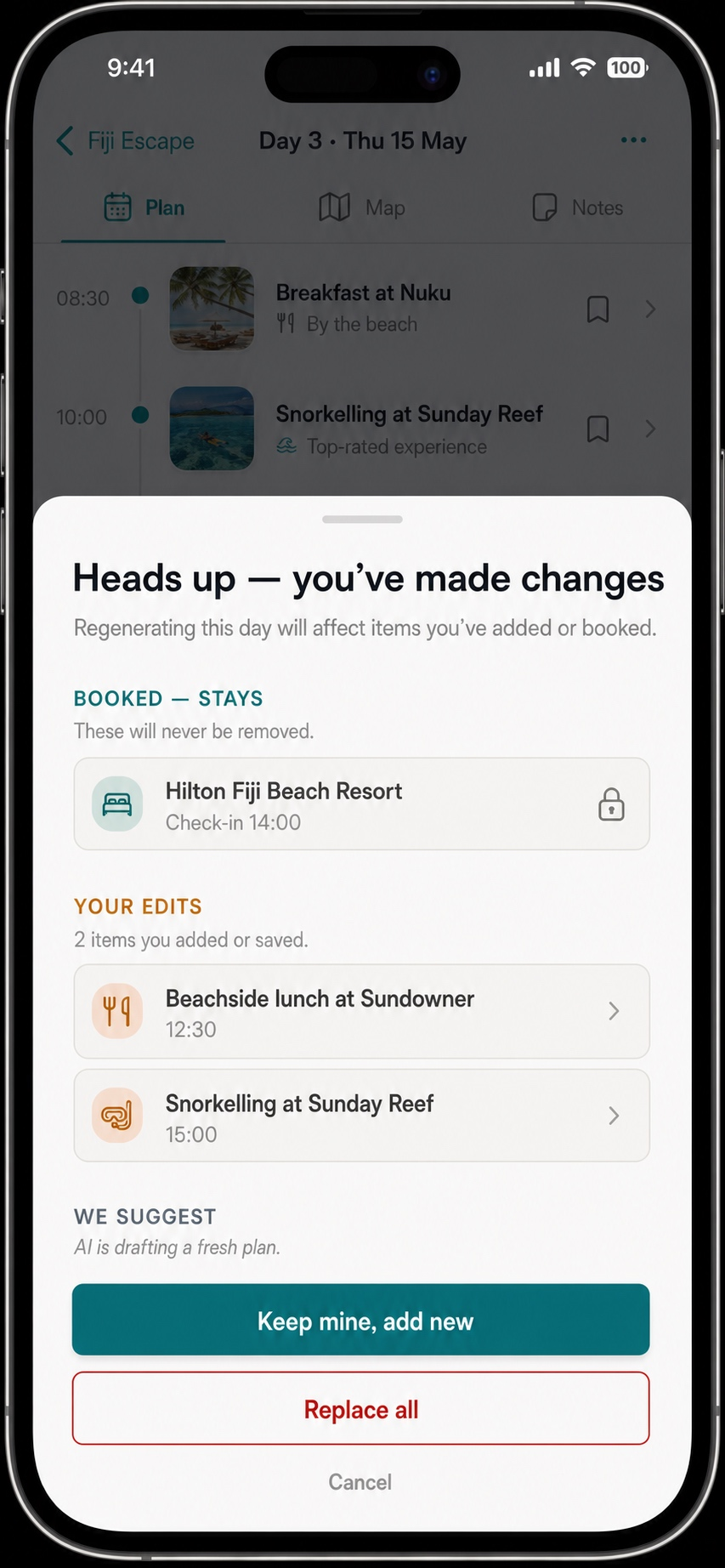 Tripbuds Resolve overlap with one-tap reshape options